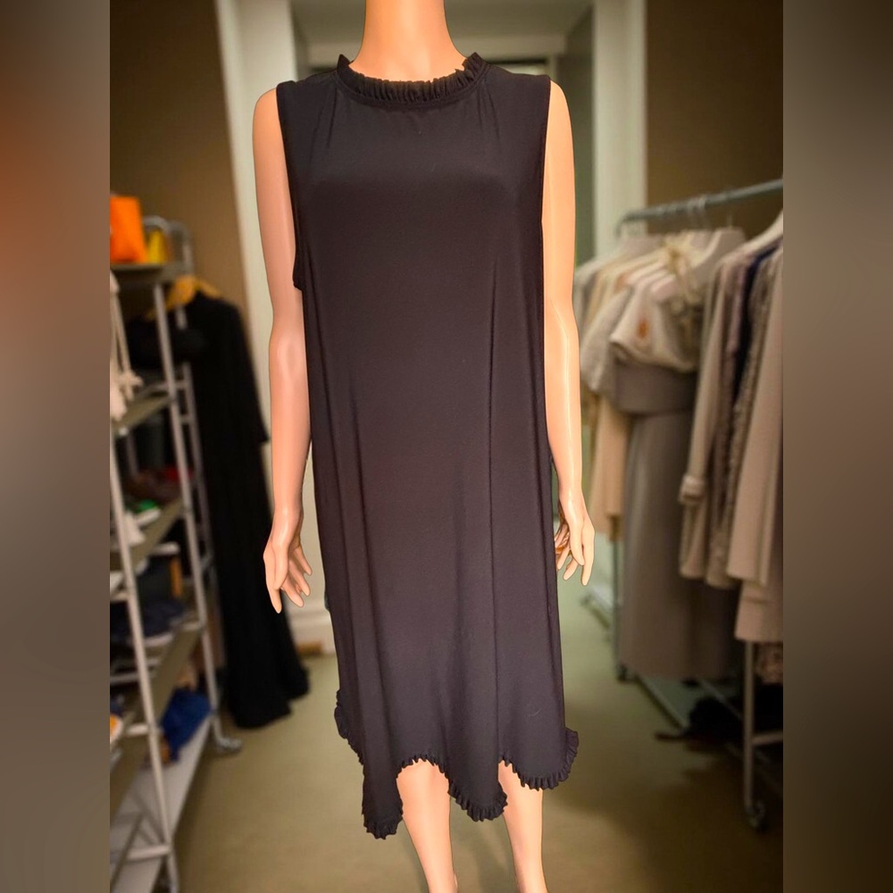 Nicole Miller Stretchy Black Midi Dress 1X Sleeveless